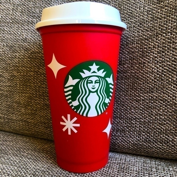 Starbucks Reusable Red Holiday Cup 16 oz Red 25 Years Christmas Holidays - Picture 3 of 10